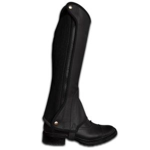 The Elite Black leather half chaps